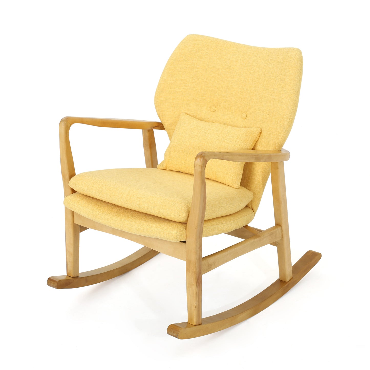 Arias Elegant Solid Wood Rocking Chair - Yellow