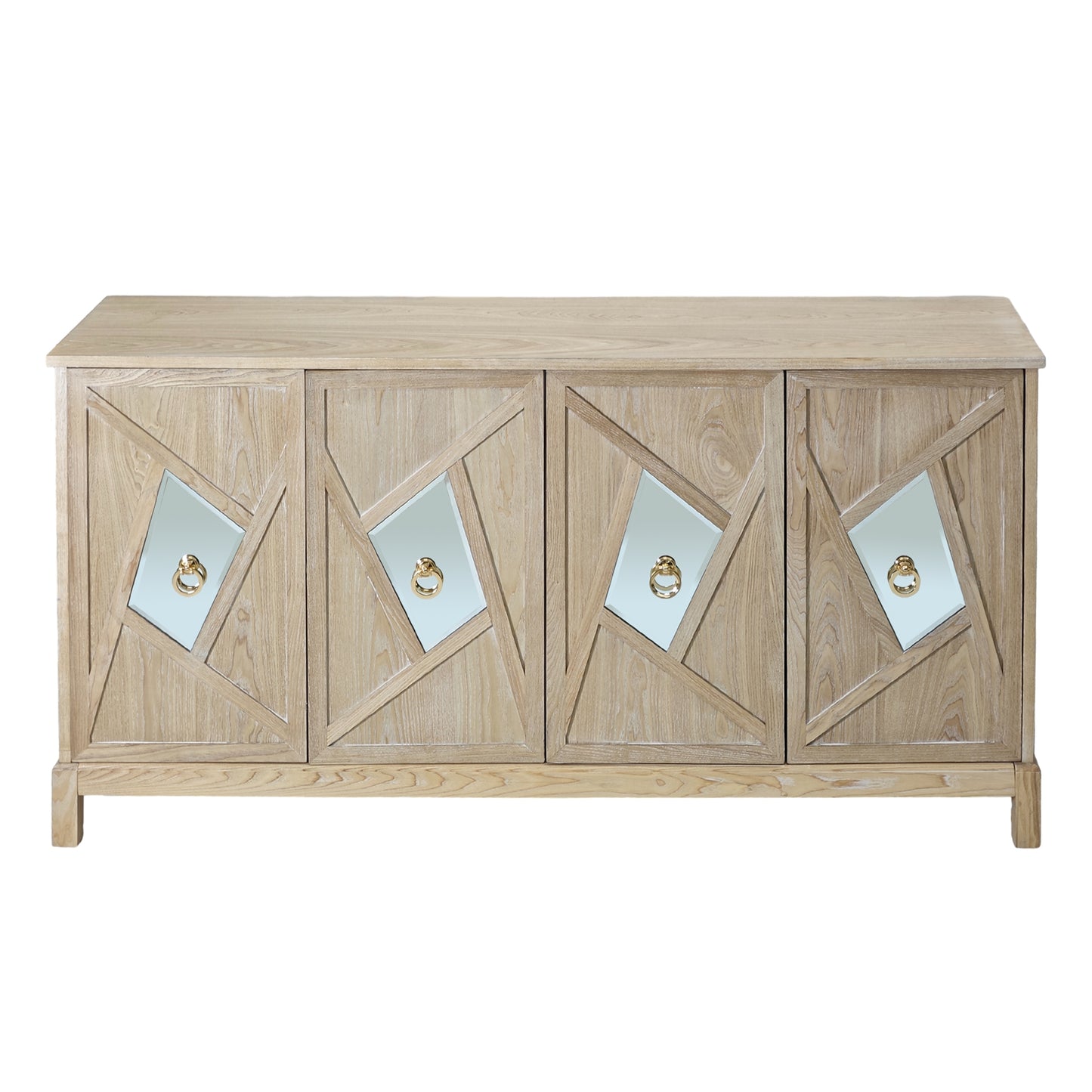 Dox 4-Door Cabinet with Mirrored Decorative - Wood