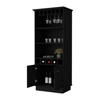 Claire Glassware Rack Bar Cabinet - Black