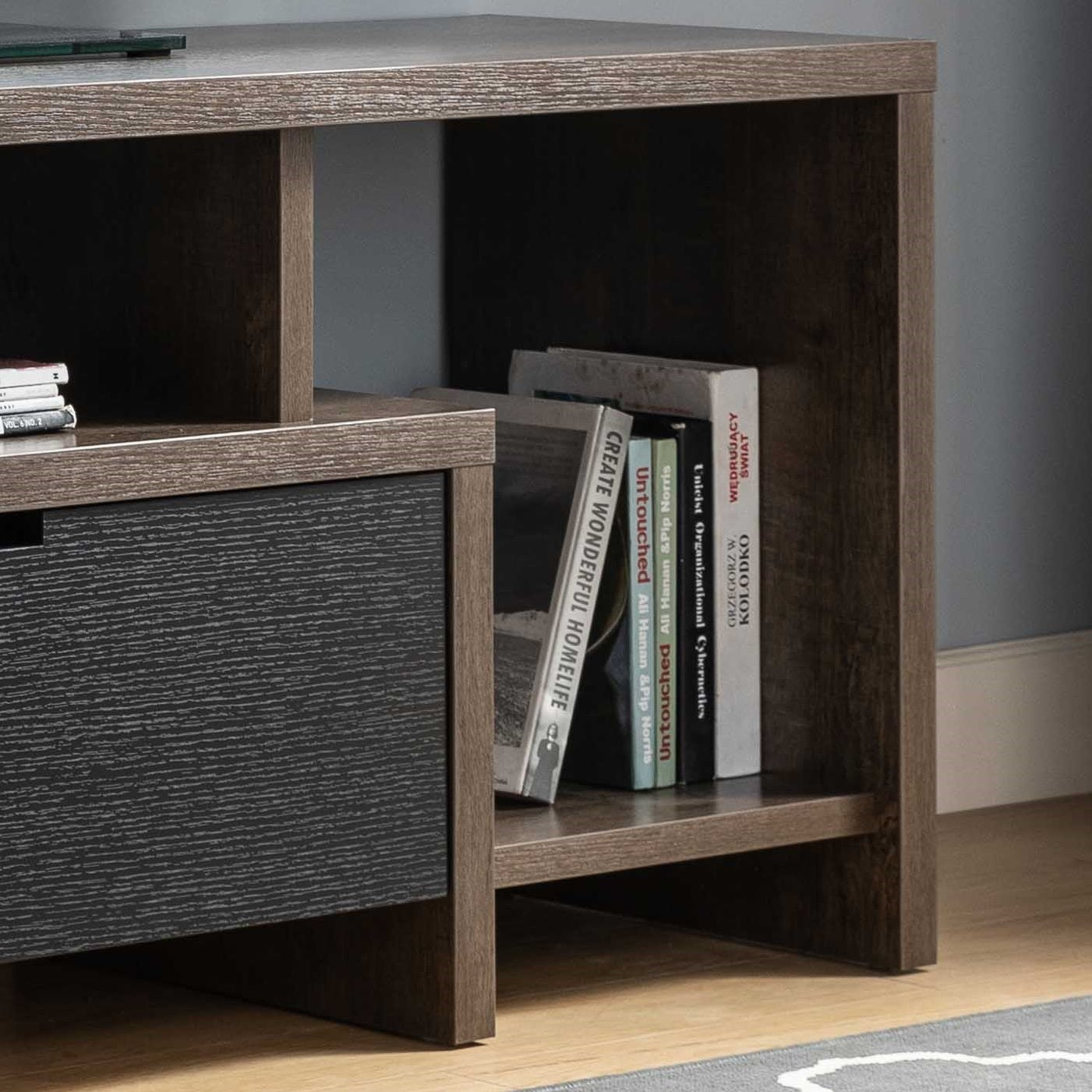 Sake TV Stand Walnut - Oak/Black