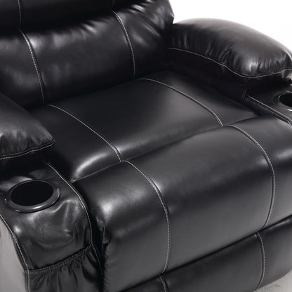 Elias Large Power Lift Recliner Chair with Massage - Black