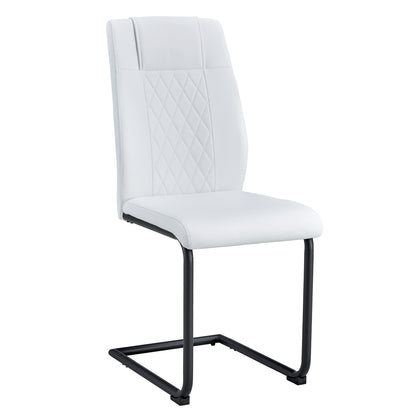 Skye Dining Chair Black Metal Leg (Set of 4) - White