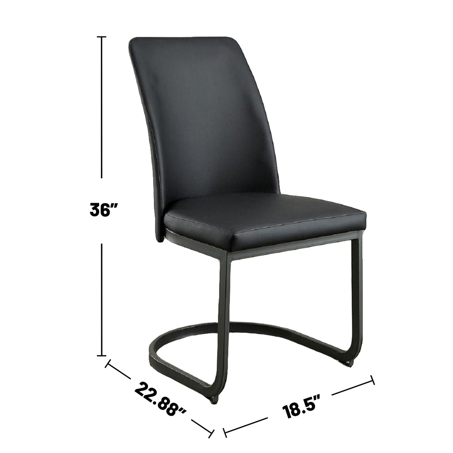 Noom Leatherette Dining Chairs (Set of 2) - Black