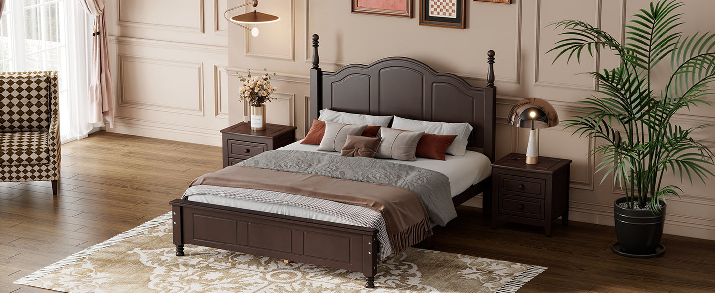 Quarto Full Size Wood Platform Bed Frame - Walnut