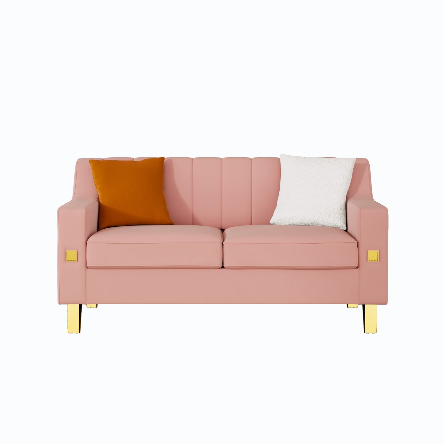 Fexa Velvet Loveseat Sofa - Pink