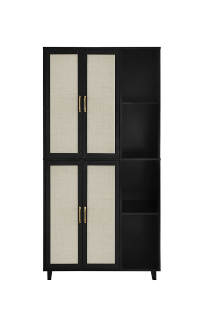 Acuna II 4 Door Storage Cabinet - Black