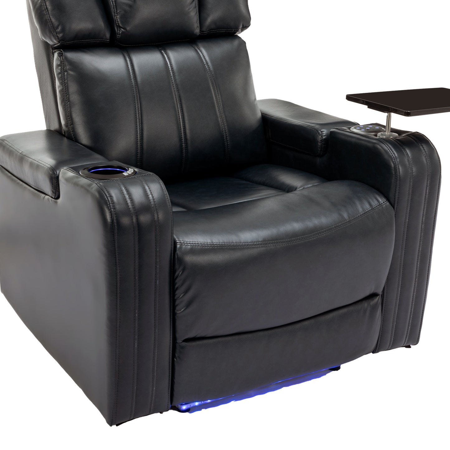 Xavier PU Leather Power Recliner - Black