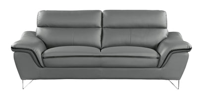 Eden Genuine Leather Loveseat - Gray