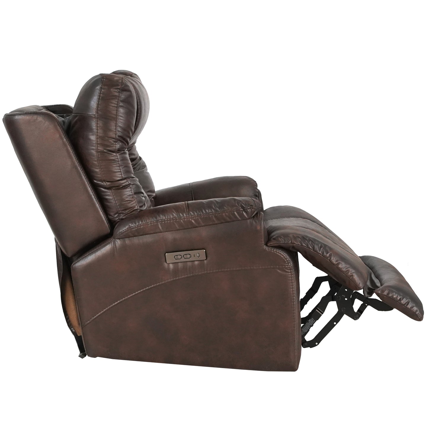 Leather Gel Zero Gravity  Power Recliner -  Brown