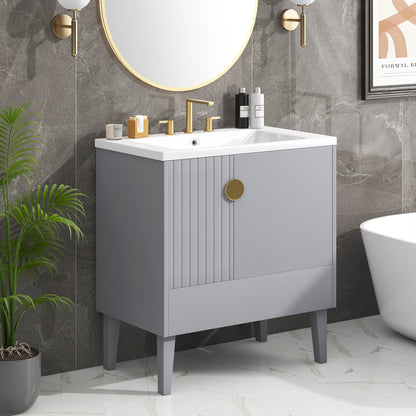 Dot Bathroom Vanity with Sink - Gray