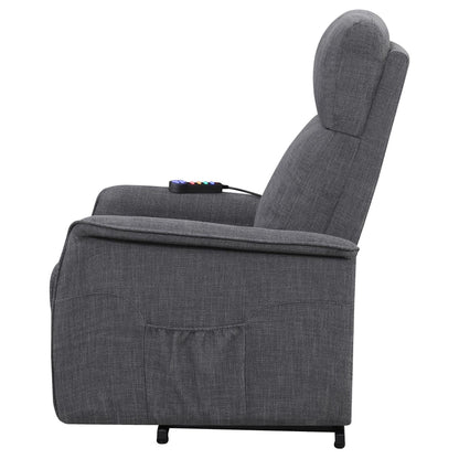 Morgan Power Lift Recliner with Massage Function - Charcoal