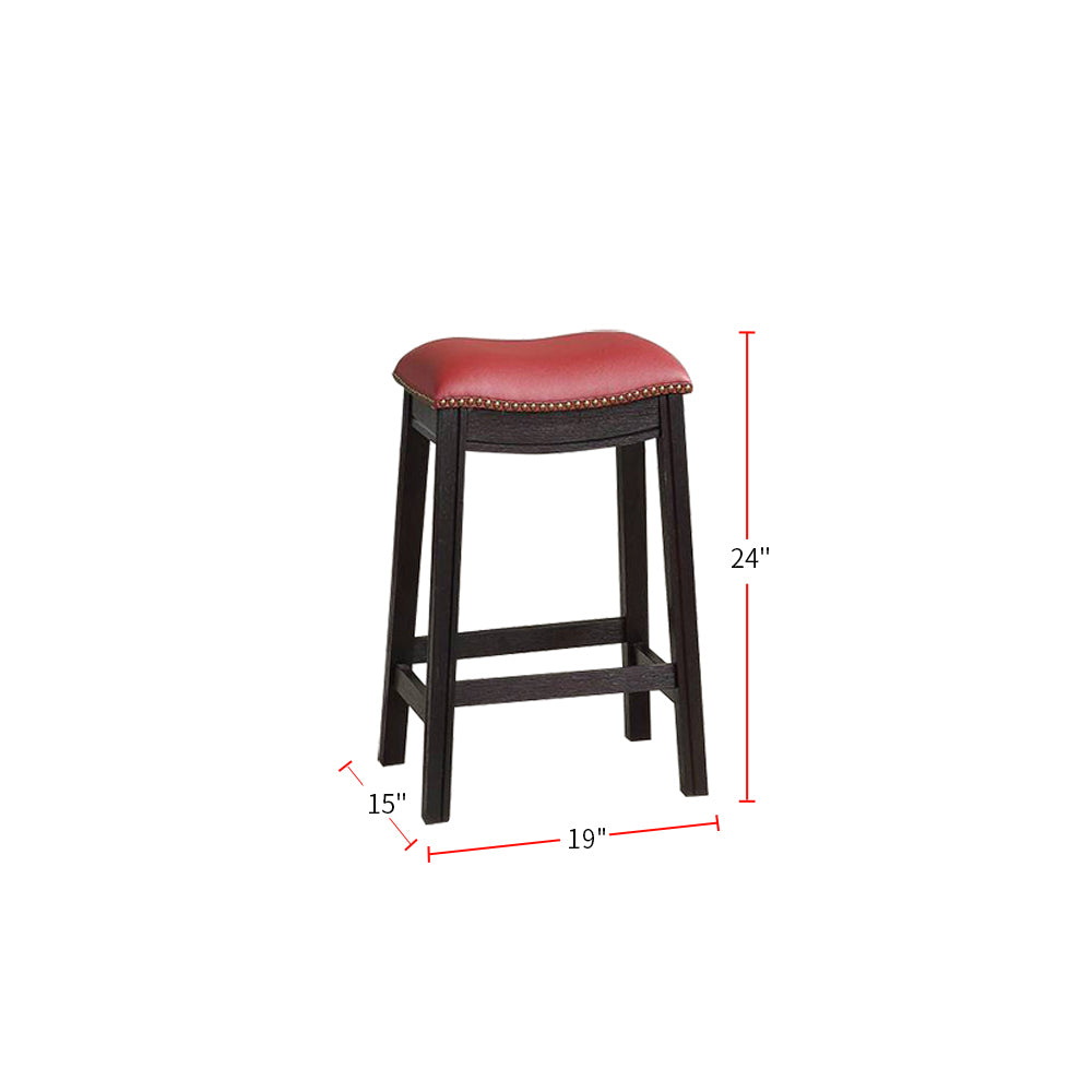 PU Upholstery Counter Stool - Red Set of 2