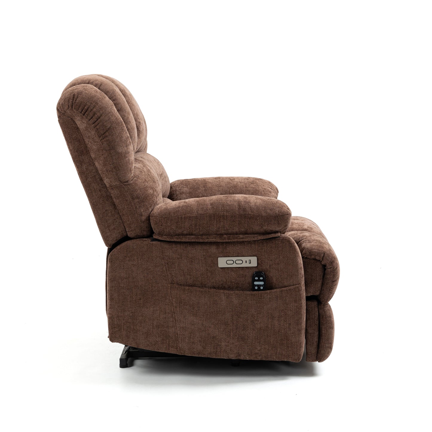 Mia Heat Massage Chenille Power Lift Recliner Chair - Brown