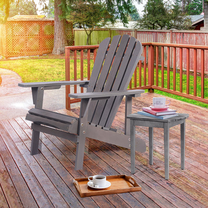 Seymour Outdoor Patio Adirondack Chair Solid Wood - Dark Gray