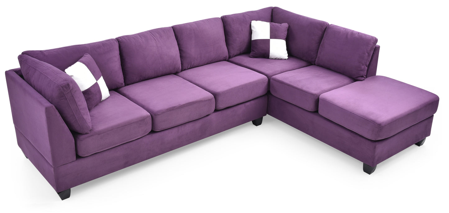 Malone Sectional Sofa - Purple