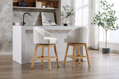 COOLMORE Bar Stools - Beige Set of 2