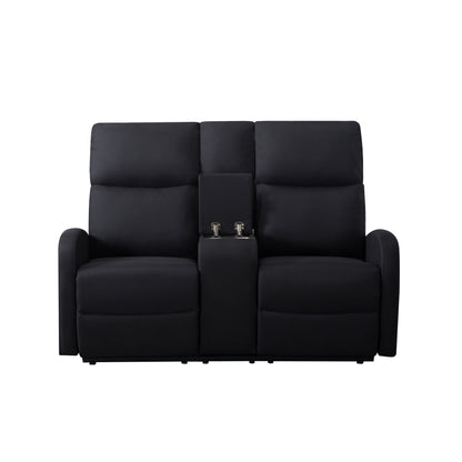 Mabel Manual Reclining Loveseat - Black