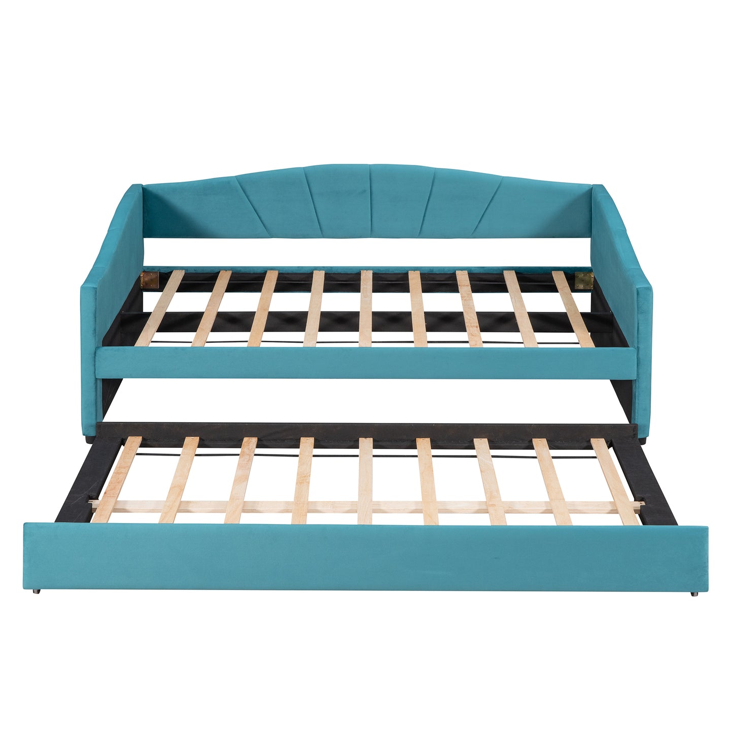 Travis Twin Size Upholstered Daybed with Trundle - Blue