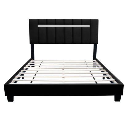 York Queen Size Platform Bed with Adjustable Height - Black