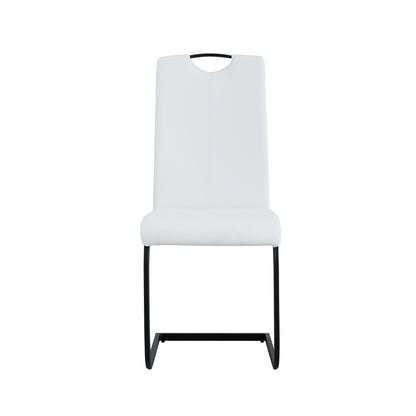 Shea Pu Dining Chairs with Black Metal Leg (Set of 2) - White