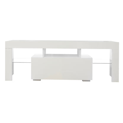 Prime Entertainment TV Stand with LED Light TV - White