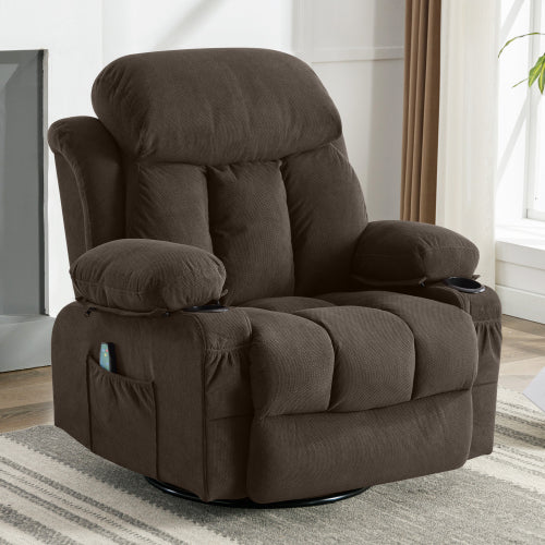 Vanbow Recliner Chair Massage Heating with USB - Brown