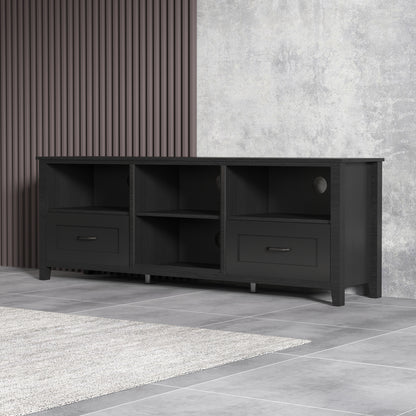 Sydney 70 Inches TV Stand with 2 Drawers - Black