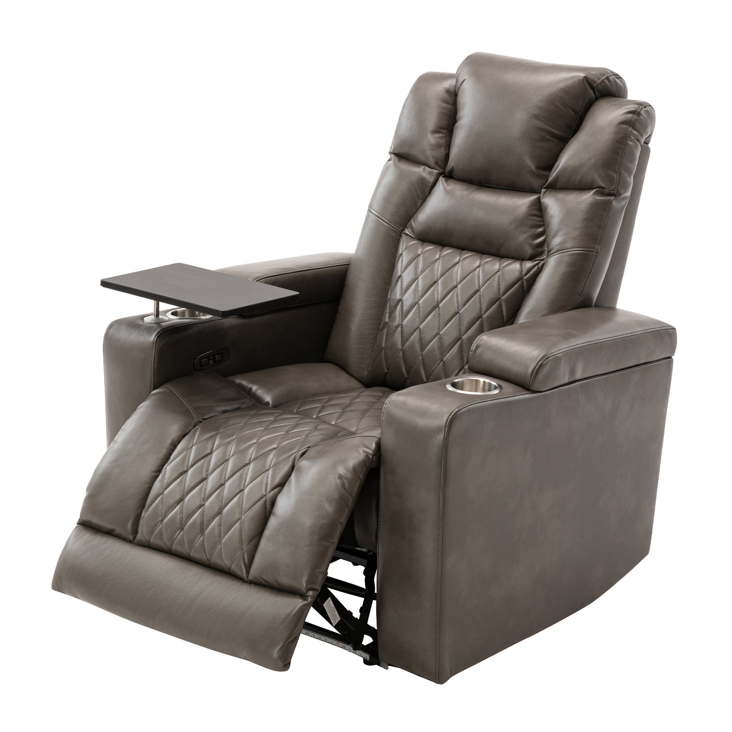 Nap Station Motion Recliner with 360° Swivel Tray Table  - Gray