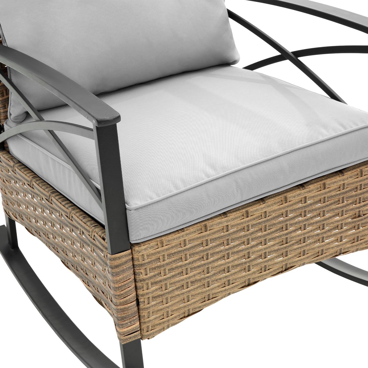 Stearns 3 Pc Rocking Rattan Set - Gray