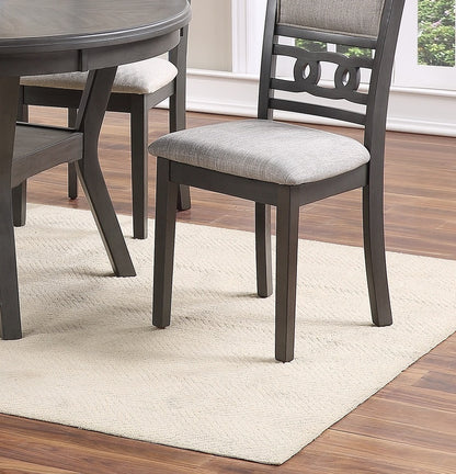 Watson 5pc Dining Set Round Table w 4x Side Chairs - Gray