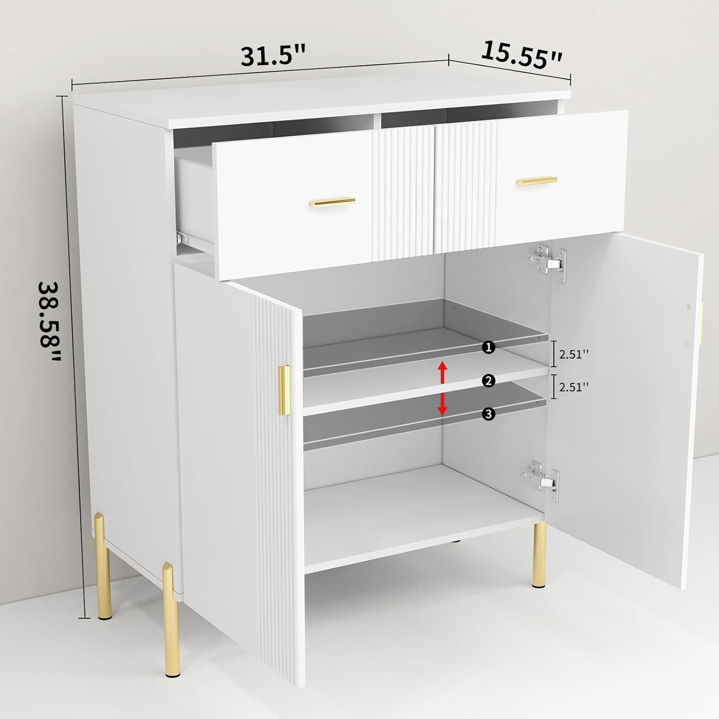 Erma Two Doors Accent Cabinet - White