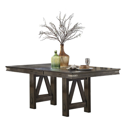 Suma 7pc Set Dining Table with Self-Storing Butterfly Leaf and 6x Side Chairs