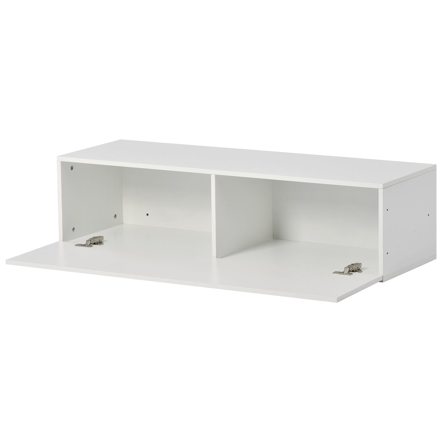 Sega Wall Mount Floating TV Stand with Four Media Storage - White