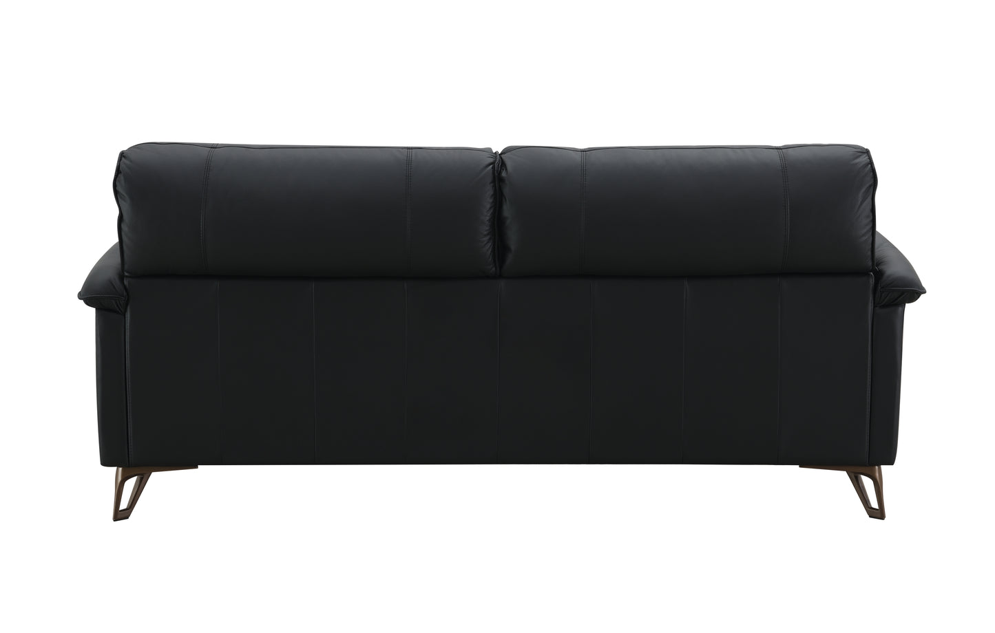 Eilene Black Top Grain Leather Loveseat