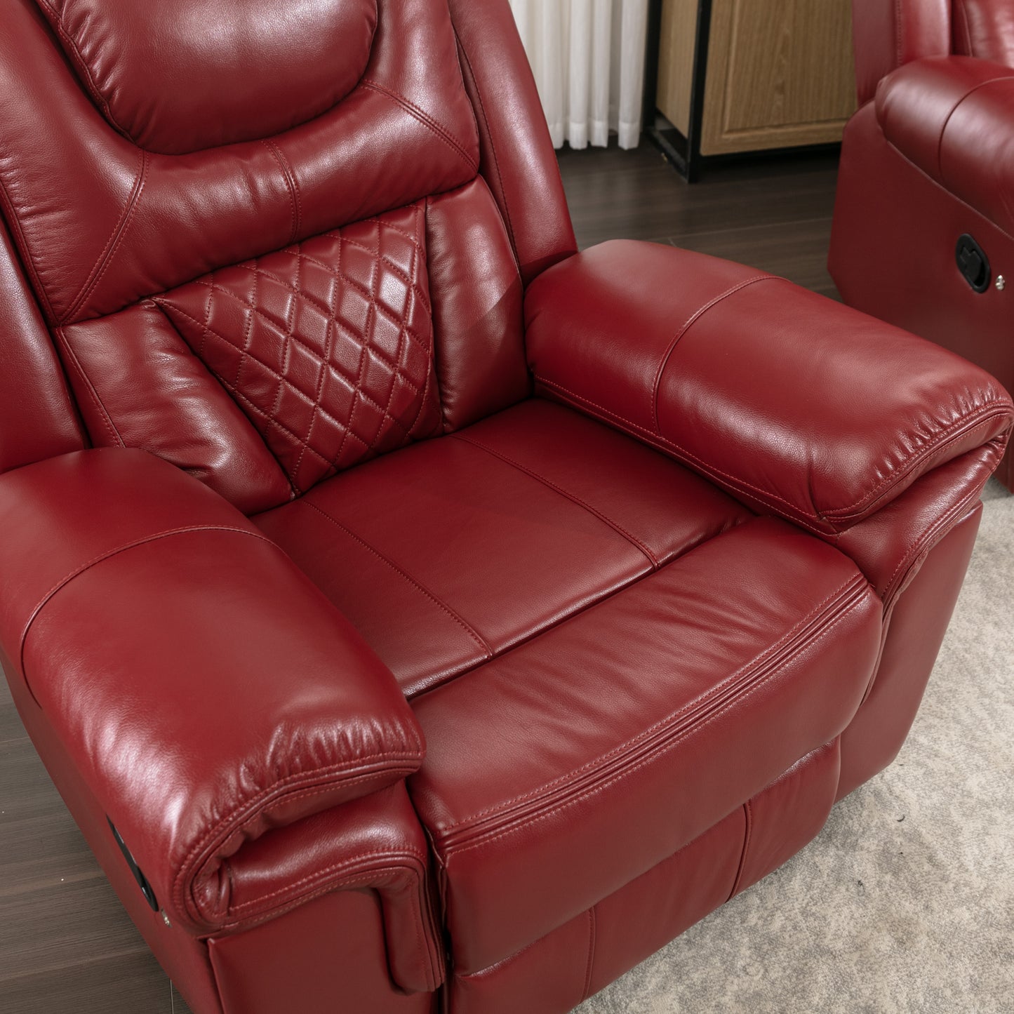 Milo 3 Pieces Recliner Sofa Sets - Red