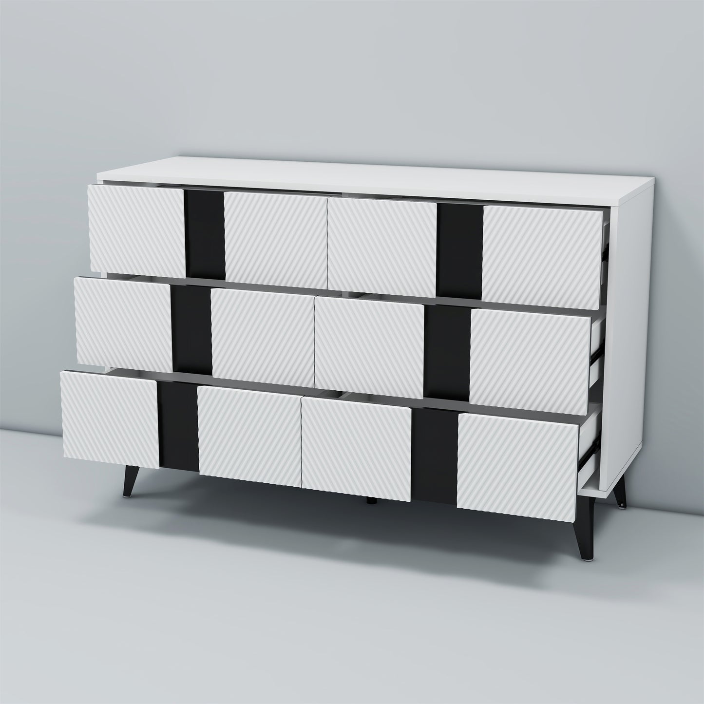 Tasha 6-drawers dresser cabinet - White