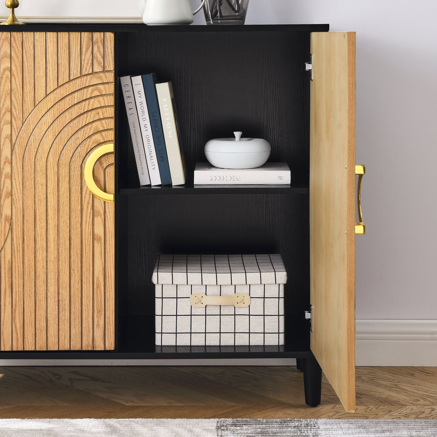 Vincent Storage Cabinet - Wood/Black