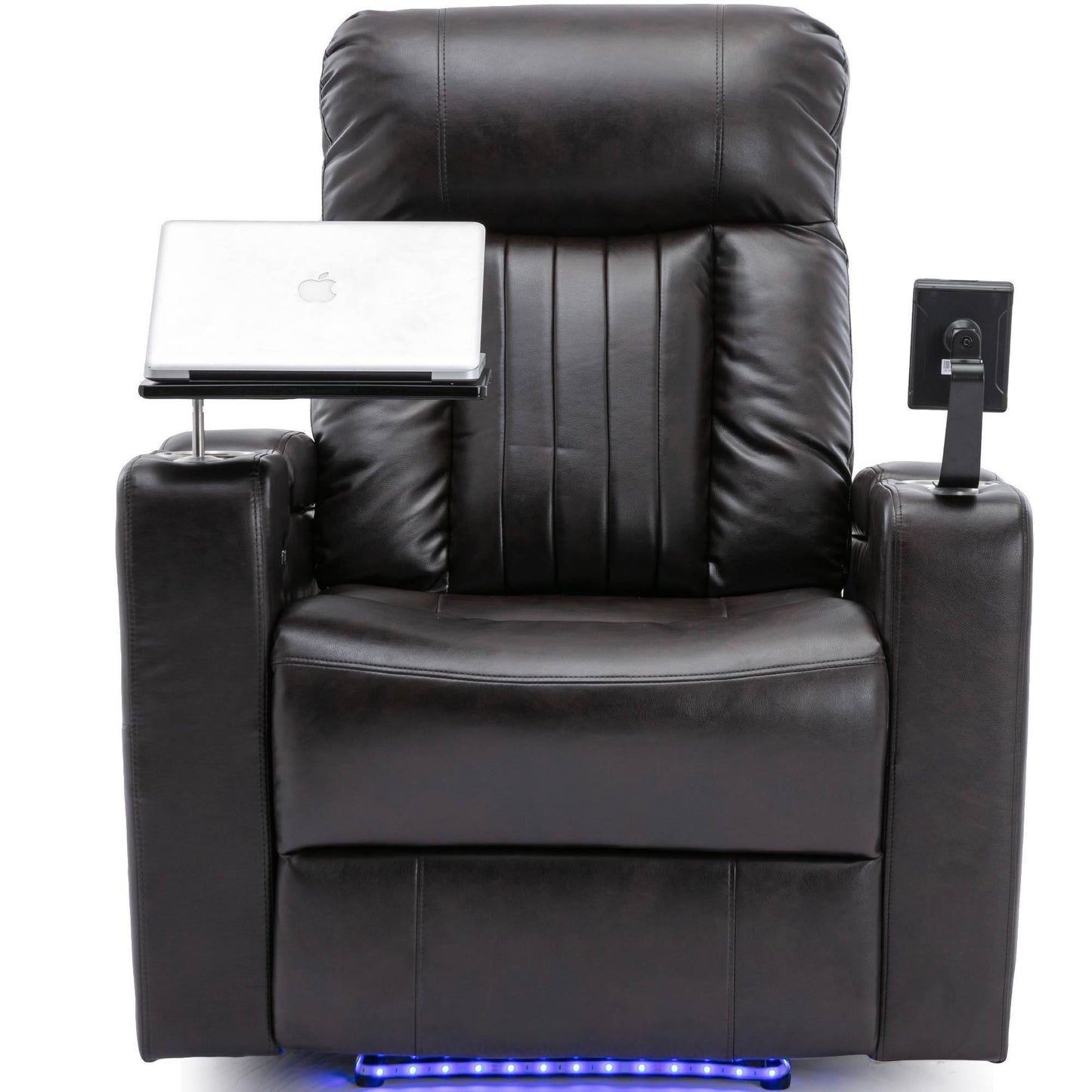 Anika Premium Power Recliner with Swivel Tray Table - Black