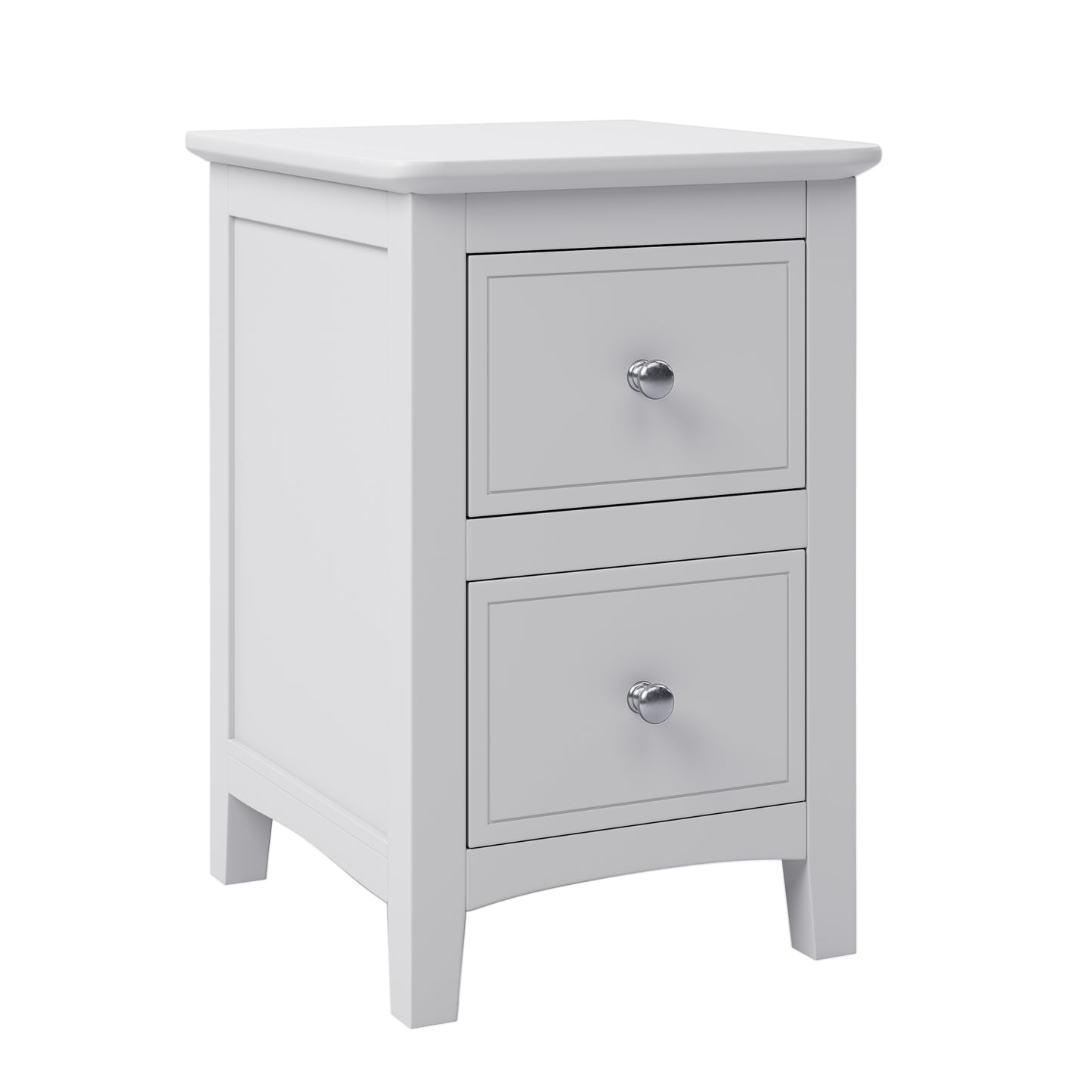 New Port 2 Drawers Solid Wood Nightstand End Table - White