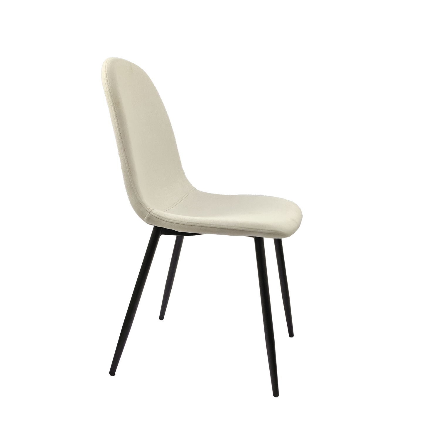 Ona II Fabric Dining Chairs with Black Metal Leg (Set of 2) - Beige