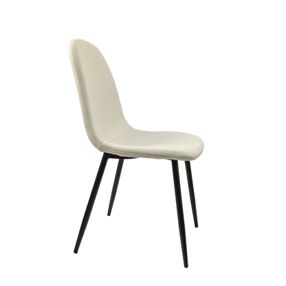 Ona II Fabric Dining Chairs with Black Metal Leg (Set of 2) - Beige