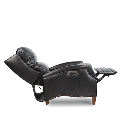 Hekkin II Genuine Top Grain Leather Power Recliner - Black