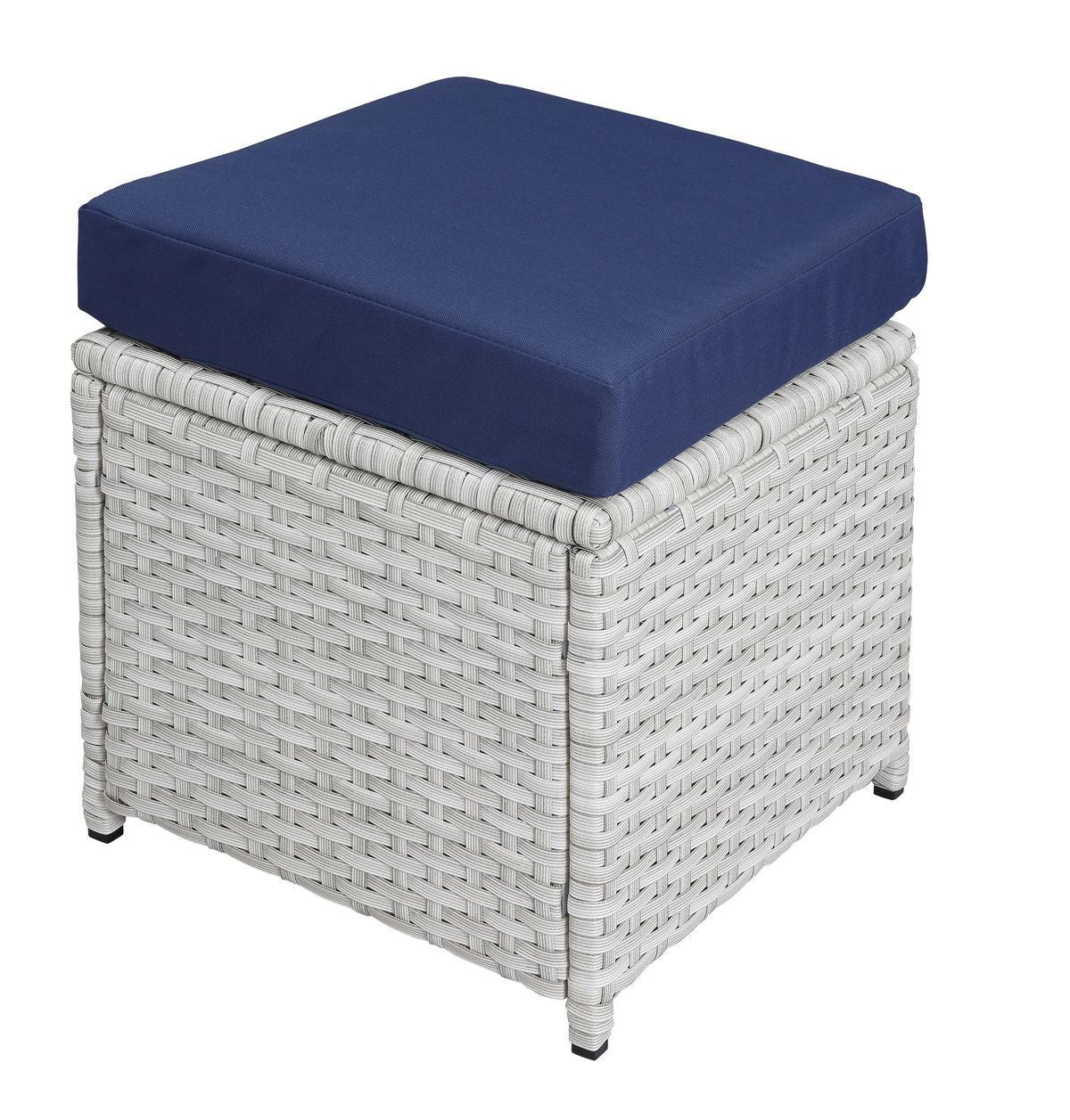 Trisha 9 Pc Patio Set, Blue Fabric & Wicker