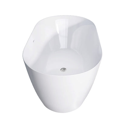 Onpa 55" Oval Shape  Acrylic Freestanding  Soaking Bathtub - Gloss WhiteOnpa