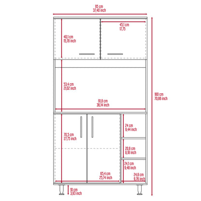 Alva Double Door Kitchen Cabinet - White