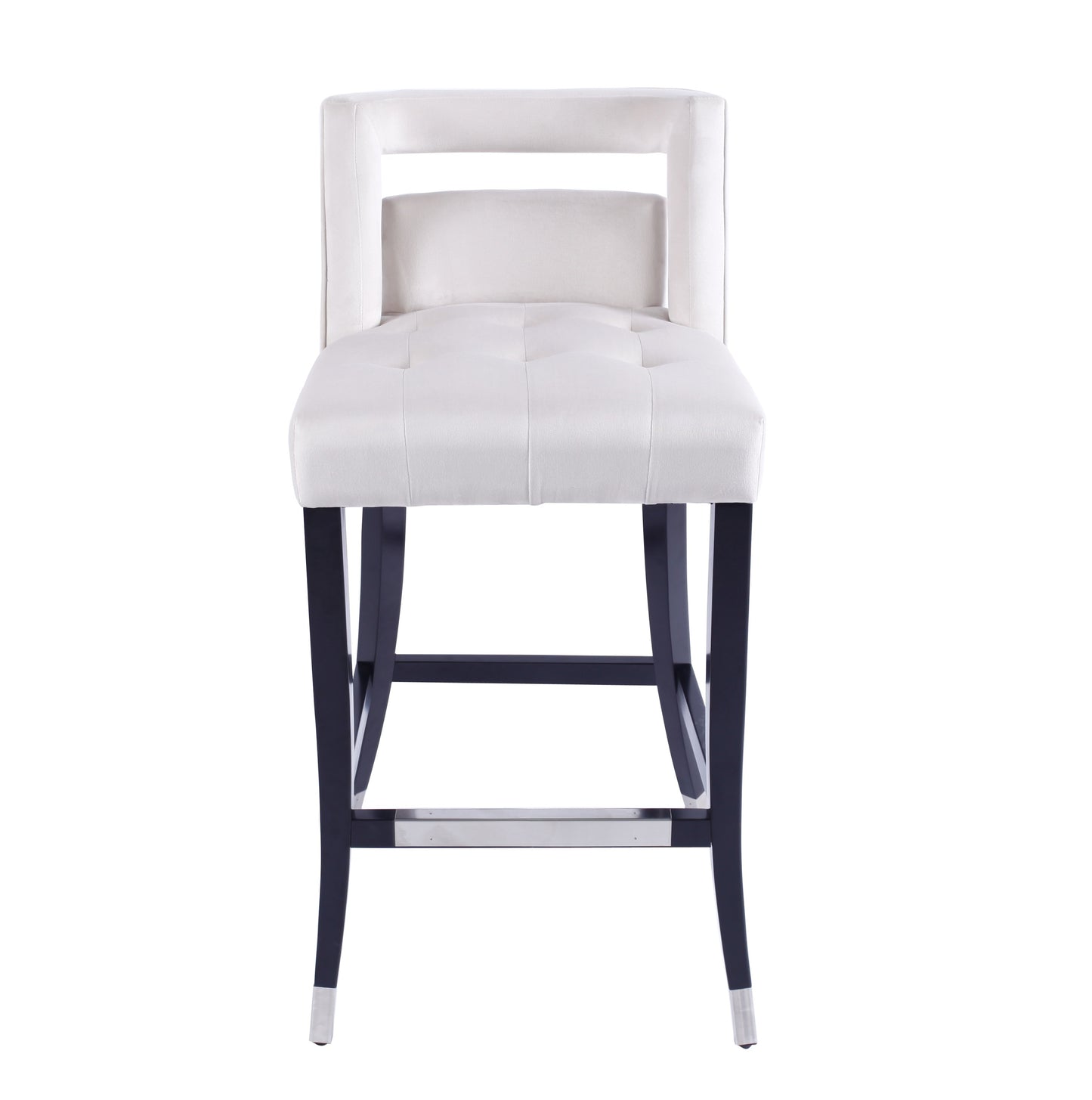 Xavier Suede Velvet Bar Stool - Cream Set of 2