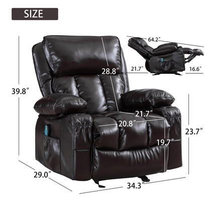 Ravi Heating massage Recliner Chair - Brown