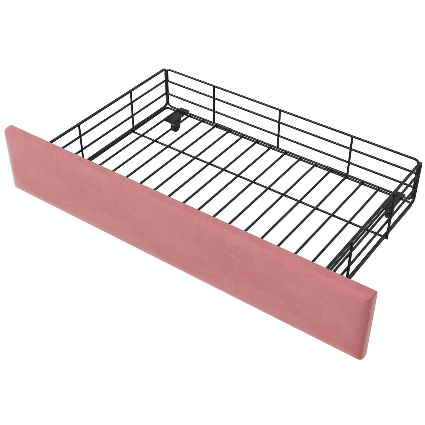 Neco Full Size Platform Bed with LED and 4 Drawers - Pink