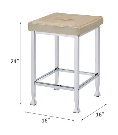 Velvet Chrome Counter High Stool