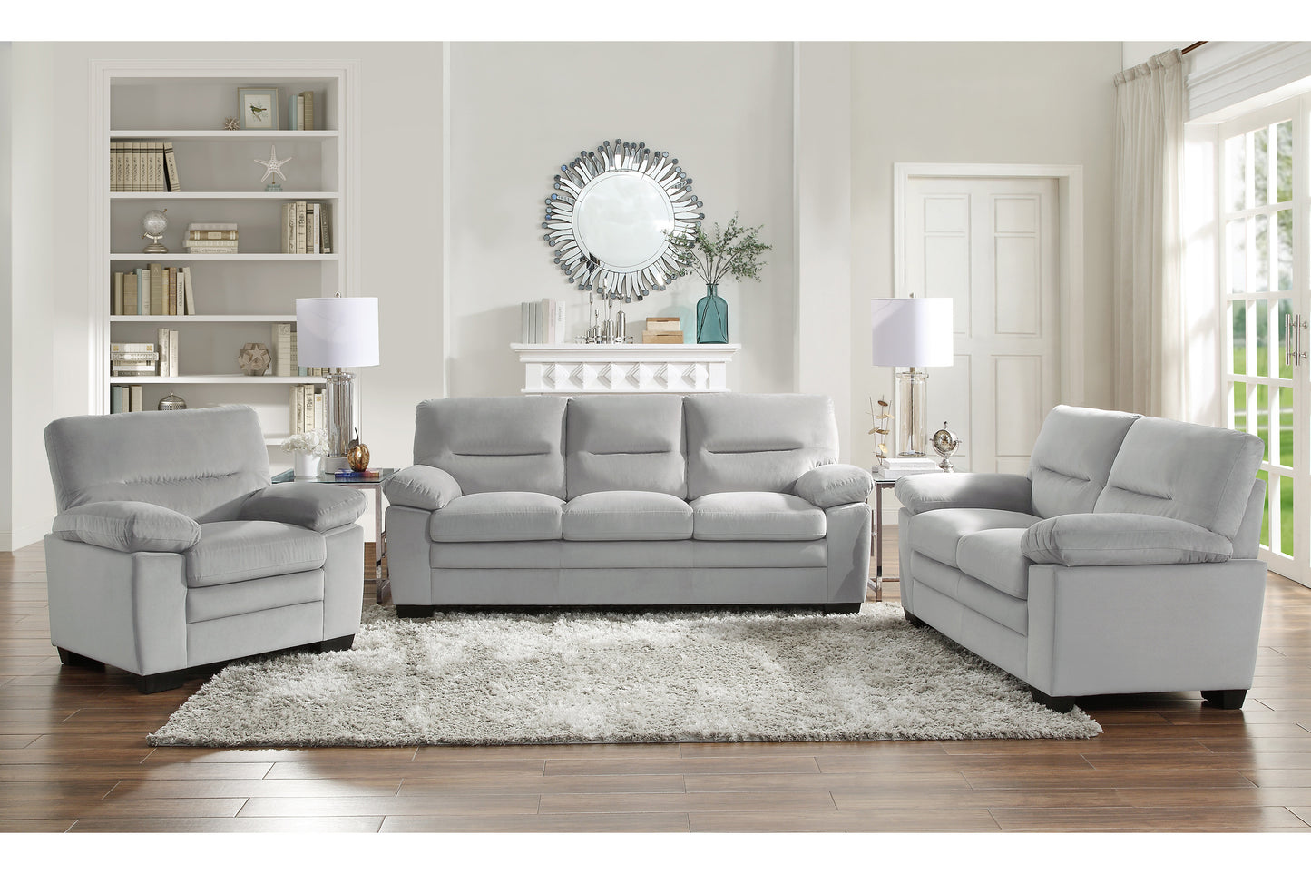 Harper Fabric Loveseat - Gray